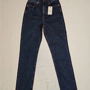 NWT Forever 21 Denim Jeans High Rise Straight Leg Slim Fit Size 25
